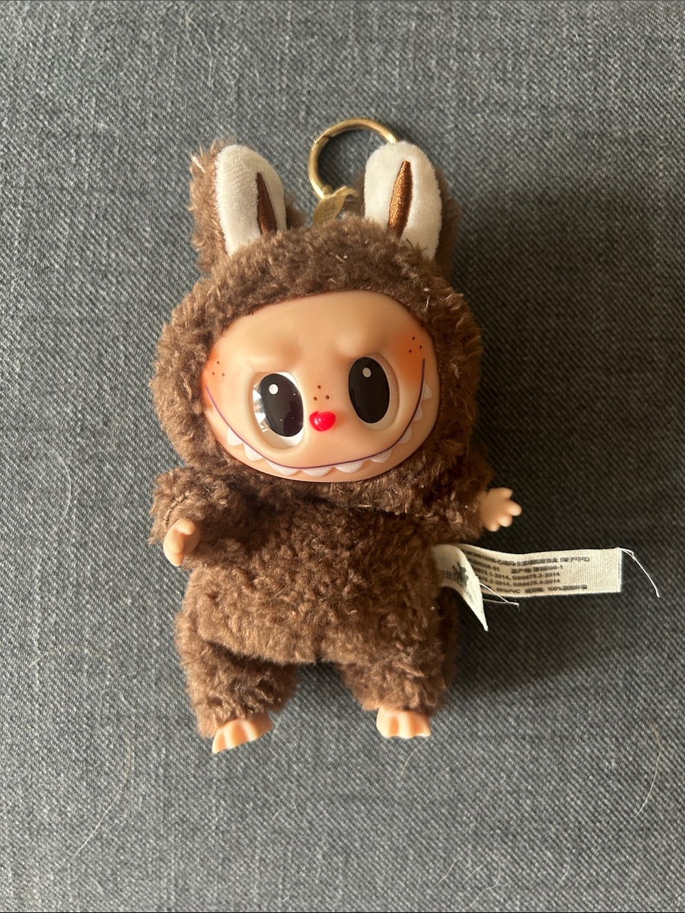 Brown Plush Bunny Costume Keychain Plush Toy